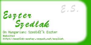 eszter szedlak business card